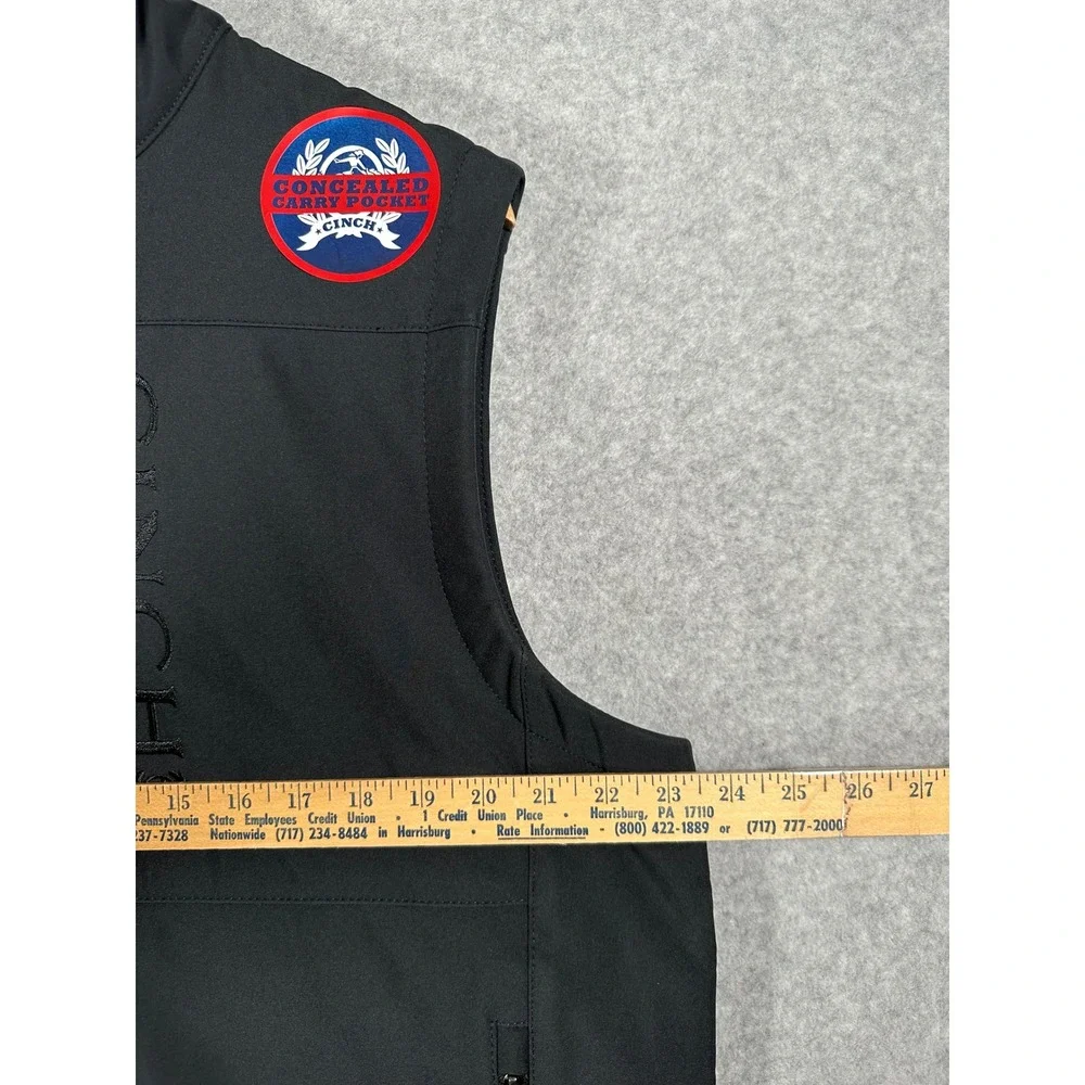 Cinch Mens Storm Defense Concealed Carry Softshell Vest Black MWV1082001 BLK L